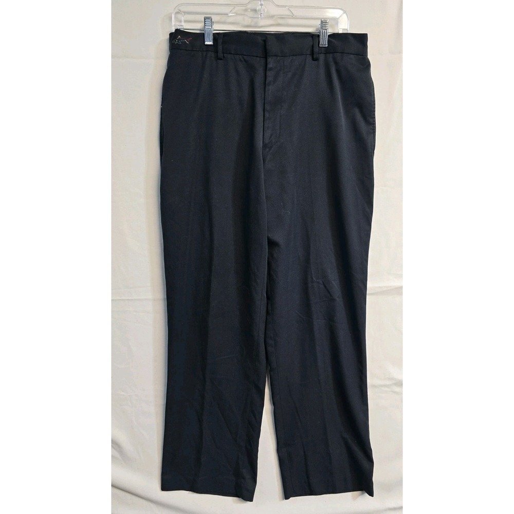 Greg Norman Pants Mens Black Microfiber Straight Leg Size 33x30